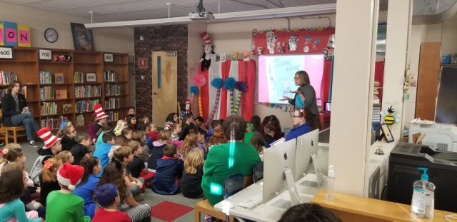 Jennifer Owen Reading to Third Graders at Sterchi Elementary, March 2, 2018