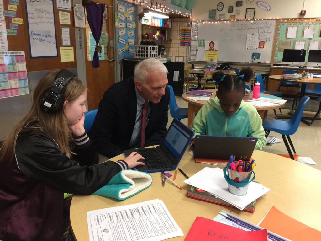 Belle Morris Visit with Superintendent Bob Thomas, Fall 2018