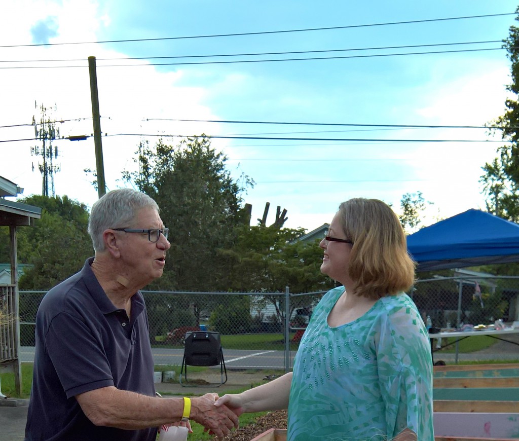 Inskip Community School Garden Ribbon Cutting 2016. Dr. Bob Kronick and Jennifer Owen